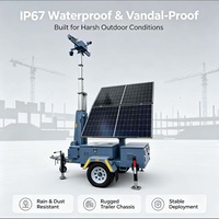 Tour de surveillance solaire mobile avec capteur CMOS, vision nocturne anti-vandalisme, batterie haute capacité et système de surveillance télescopique