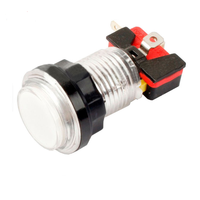 Interrupteur à bouton-poussoir d'arcade illuminé de 32mm avec lampe à LED-rouge, bleu, blanc, vert, jaune pour machine de jeu d'arcade