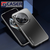 Haut de gamme en métal magnétique Invisible Support coque de téléphone nouveau Style sensation de peau mat lentille Protection couverture de téléphone pour One Plus 12