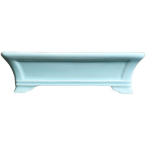 Pot à Bonsaï en Céramique Rectangulaire Bleu Clair Style Chinois Pot de Plante de Bureau Petite Taille - Product Image 5