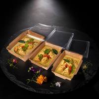 Boîtes à emporter jetables personnalisées de 500 ml, barquette en papier kraft avec couvercle, boîte à salade, contenant alimentaire, échantillons gratuits