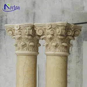 カスタムサイズ住宅装飾石ローマ列首都大理石コリント式首都柱