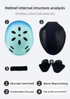 Casque de ski couleur dégradée pour sports d'hiver en plein air, station de ski, sécurité anti-collision améliorée, avec sangle de lunettes intégrée, pour adultes