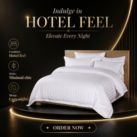 Draps d'hôtel de luxe 5 étoiles personnalisés Guangzhou JF, 250TC, tissés, écologiques, rayés, en coton blanc