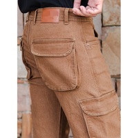 Jeans pour hommes Baggy Big And Tall Camel Brown Straight Fit Denim Cargo Jeans pour hommes