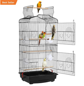 Jaula de 93 cm con parte superior abierta y soporte rodante desmontable para loros, agapornis, pinzones, canarios, periquitos, cacatúas, periquitos, loros pequeños y conures. - Product Image 1