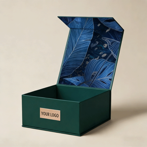 Wholesale Eco Friendly Rigid Cardboard Magnetic Gift Box with Embossing and Sponge Lining Luxury Folding Lid Cosmetic Packaging - Product Image 2