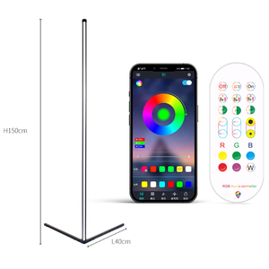 Modern White LED <b>Corner</b> Floor <b>Lamp</b> 16 Million DIY Color Changes Remote Control APP USB Power Music Rhythm Follow-Durable Plastic - Product Image 1