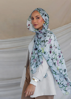 Hijab en modal tissé floral de haute qualité, imprimé, foulard islamique, châle doux et léger pour l'Aïd musulman