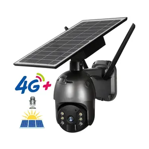 4G SIM Card Outdoor Use IP Network low power battery waterproof Home security Smart Phone remote view 4G Solar PTZ Camera