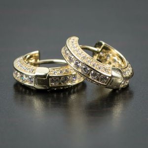 Gold Color Pave Sparkling Stone <b>Ear</b> <b>Cuff</b> <b>Earrings</b> Unisex Fashion Hoop <b>Ear</b> Jewelry - Product Image 3