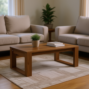 <b>Brown</b> Oak Engineered Wood Coffee <b>Table</b> 40.2 X 19.7 X 13.8 In Modern Living Room Furniture - Product Image 2