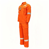 NEO SAFETY Combinaison de travail orange vif en coton ignifuge et antistatique à deux pièces avec logo personnalisé pour les travailleurs miniers et mécaniciens