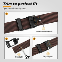 Ceinture tactique réglable en nylon pour l'extérieur avec boucle coulissante automatique, ceinture tactique à cliquet réglable pour homme