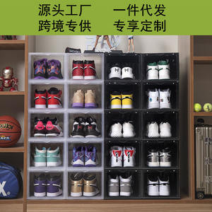 Caja de Zapatos Transparente de Plástico JBS-1368, Rectangular, Apilable, con Tapa, a Prueba de Polvo, Reforzada, de Gran Tamaño, Organizador de Almacenamiento - Product Image 4