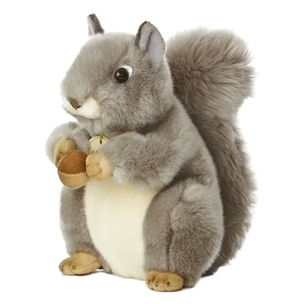 Novel design and hot sale stuffed soft squirrel plush cute grey animal toy