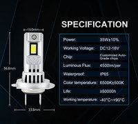 Q58 LED-Scheinwerferbirne H7 70W 9000LM DC8-80V Weitspannungsbereich 6500K Weißlicht Plug-and-Play Auto-LED-Lampe