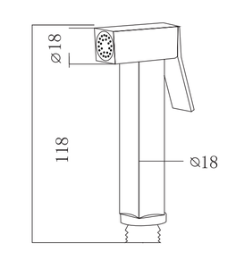 Квадратный ручной латунный распылитель для биде - Product Image 2