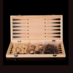 Bộ cờ vua gấp bằng gỗ, cờ cá ngựa và cờ caro dùng trong nhà và du lịch - Product Image 5