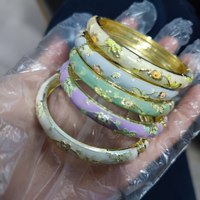 Bracelet en cloisonné tendance, bracelet en filigrane émaillé ouvert