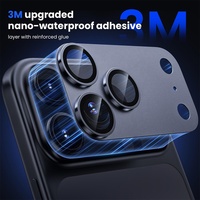 Protection d'objectif d'appareil photo pour iPhone, couverture intégrale en métal, anti-taches, anti-poussière, verre transparent 9H pour 17, 17 Pro, 17 Pro Max, 18 Pro, 18 Pro Max
