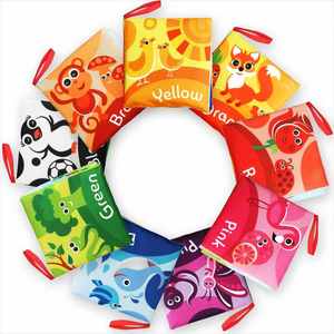 Ensemble de 9 livres en tissu froissé pour bébés, jouets éducatifs pour les bébés de 3 mois à 4 ans - Product Image 1