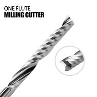 Fraise en spirale en carbure pour routeur CNC, queue de 1/8 po, 1 dent, diamètre de coupe de 1/16 po, longueur effective de 0,5 po pour acrylique