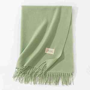 Écharpes unisexes Angela de couleur unie, 57 couleurs, écharpes de créateur, marques célèbres, écharpe de luxe bleu Giorgio Morandi pour femmes - Product Image 6