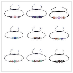 Bracelet tendance fait main en pierres naturelles, ajustable, avec cristaux chakra, pour <span class=keywords><strong>yoga</strong></span> et méditation, pour femmes - Product Image 2