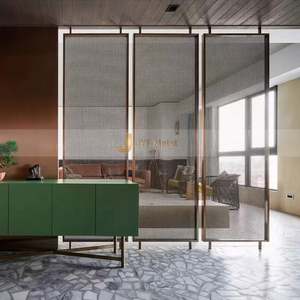 LL99 Waterproof Stainless Steel Woven Metal Frame Partition Wall Decorative <b>Mesh</b> <b>Screen</b> Room Divider - Product Image 1