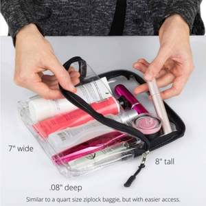 Wholesale Travel Essential Waterproof PVC Transparent Organizer Toiletry Bag Zipper Closure Interior Pocket for Cosmetic <b>Storage</b> - Product Image 5