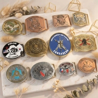 Créez votre propre boucle de ceinture 3D personnalisée, vente directe d'usine, placage antique, boucle de ceinture commémorative de collection pour cadeaux