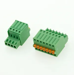 Pitch Pin Pluggable 3.5mm 3.81mm 5.0mm 5.08mm 10p Green Spring Terminal Block For Pcb Mounting Terminal Block