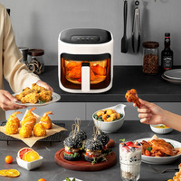 Friteuse à air carrée 8L avec fenêtre, machine à frites en verre, friteuse électrique multifonction grande capacité pour la maison