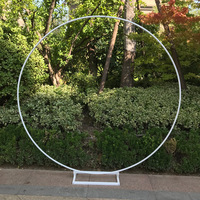 Arch Backdrop Stand Circle Balloon Wedding Arch Stand Large Metal Backdrop Arch Stand for Anniversary Birthday Party