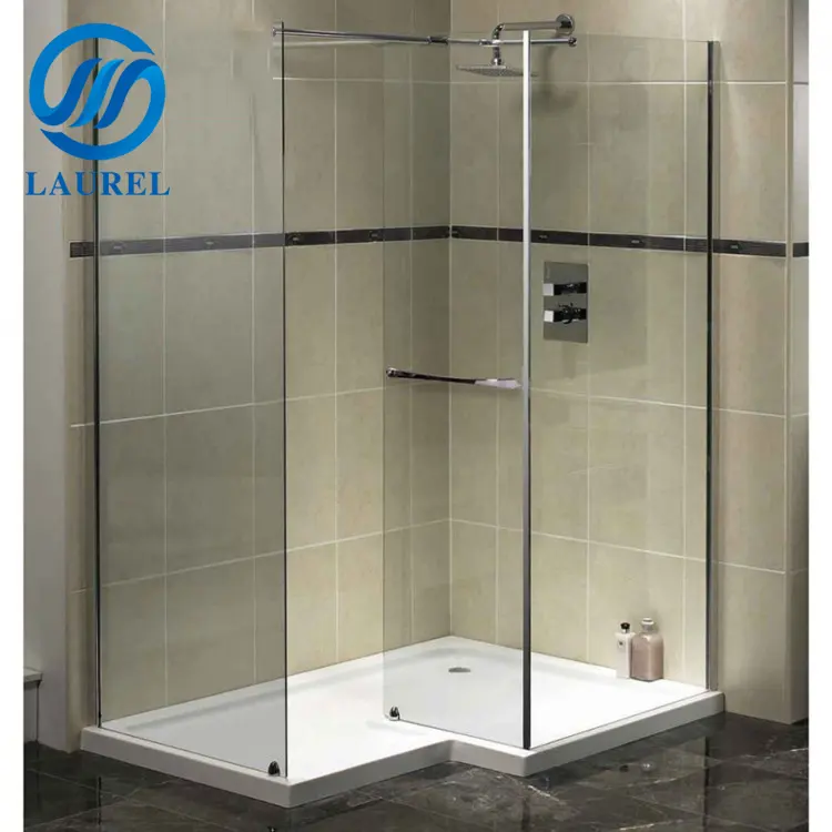 Tempered glass swing door 8mm shower room frame-less screens with fittings