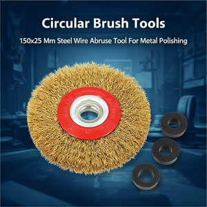 แปรงกลม 150x25 มม. ลวดเหล็ก สำหรับขัดโลหะ - Product Image 3