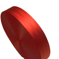 Sangle de ceinture de sécurité de voiture Liman SB14 47 mm, 1 mm d'épaisseur, en polyester/nylon écologique, haute résistance, rouge, jacquard, pour épaule