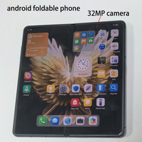 Téléphone pliable Android 5G avec écran AMOLED, débloqué, double SIM, version mondiale, compatible avec toutes les bandes, smartphone pliable