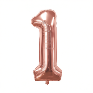 Party Love Rose Gold Number 1 <b>Balloon</b> 100cm Metallic Foil Birthday Party <b>Decor</b> Kids Celebration - Product Image 1