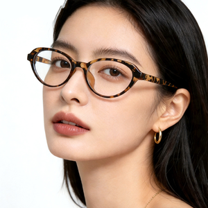 Custom Logo 2026 <b>Fashion</b> Small Cat Eye Sunglasses UV400 <b>Clear</b> <b>Lens</b> PC Frame Oval Sun <b>Glasses</b> for Women - Product Image 2