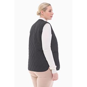 Black Quilted Vest For <b>Women</b> Padded <b>Waistcoat</b> With Buttons - Product Image 3