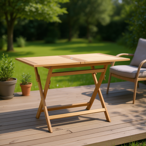 Table de patio pliante en teck 47,2 x 27,6 x 29,5 Meubles d'extérieur Design contemporain - Product Image 2