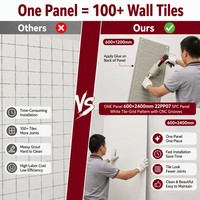 Panel de Pared SPC de Impresión 3D de Instalación Rápida, 35% de Ahorro en Costos para Diseño de Interiores de Tiendas Minoristas, Efecto Azulejo, EE. UU. FR