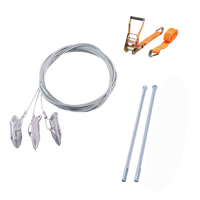 Kit d'ancrage de racine, Ancrage à bec de canard avec tige de fixation et sangle à cliquet pour la stabilisation des arbres, des palmiers et des aménagements paysagers