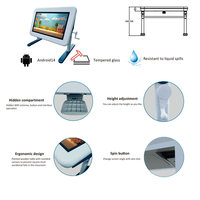 POLING 32 POUCES Tactile 3 Mm 400 Nits Kiosque Table Interactive Flippable et Hauteur Réglable