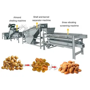 Máquina de remoção de amêndoa, venda quente de máquina cracker de amêndoa/macadânia, máquina batedora de porca, cortador de amêndoa, sombreador, máquina de remoção