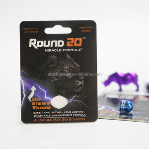 Accepter la conception personnalisée Emballage de pilules d'amélioration pour hommes Rhino Round 20 Pills 3d blister Card paper box Packaging - Product Image 3