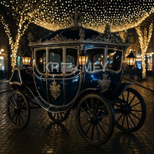 Carruaje Eléctrico de Princesa Cenicienta de Buena Calidad, Diseño Negro, Carroza de Caballos para Fotos en Parques, en Venta - Product Image 5