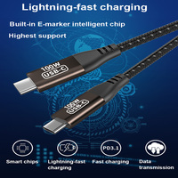 Câble de charge rapide USB 3.1 Type-C 120W à haute vitesse, conducteur en cuivre pur, gaine en nylon tressé pour téléphone portable, tablette, ordinateur portable, PC